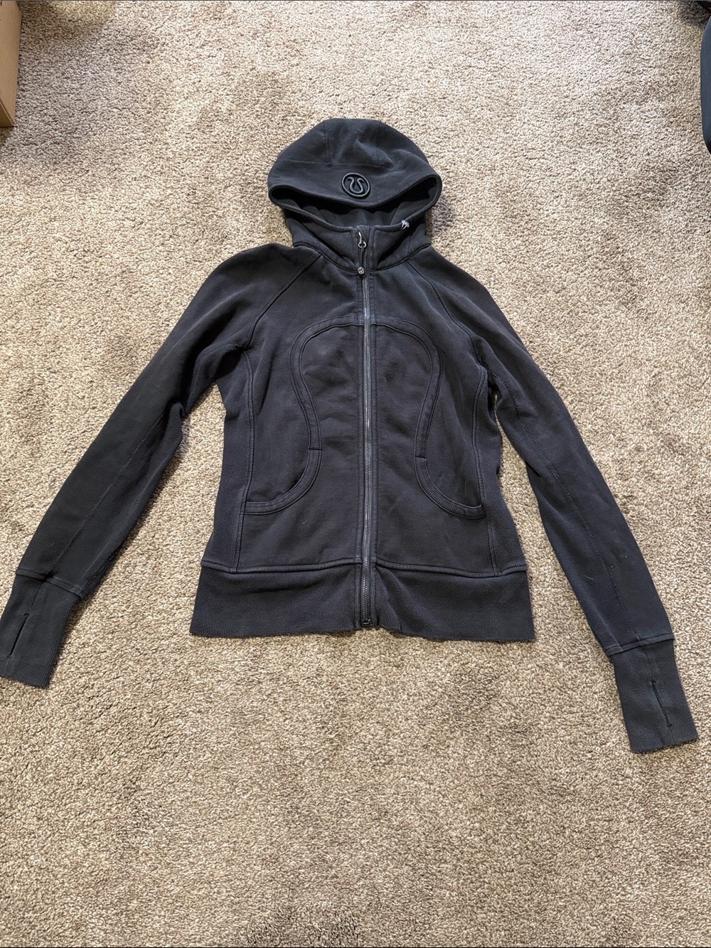 lululemon athletica Black Full-Zip Hooded Jacket
